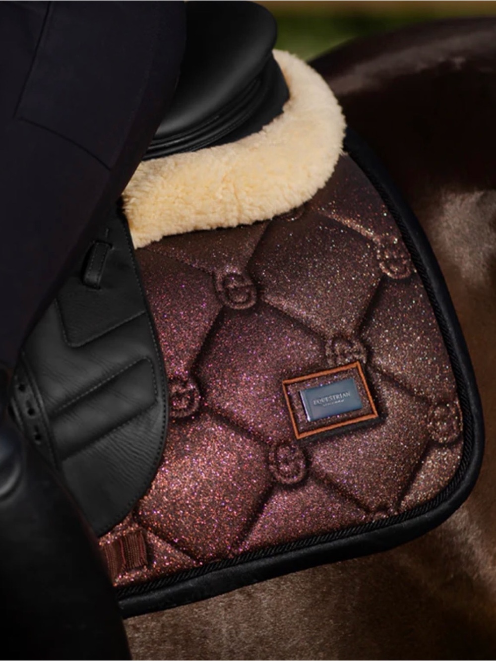 Equestrian Stockholm Quilted Metallic Mahogany Glimmer Saddle Pad - Full Size - Picture 3 of 14